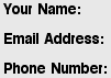 Your name, email address and phone number